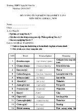 Đề cương ôn tập kiểm tra 45 phút lần 3 môn Tiếng Anh Lớp 11 (Thí điểm) - Năm học 2016-2017 - Trường THPT Nguyễn Văn Cừ